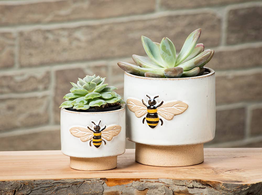 Abbott - Wholesale Plant Pot - Sm Single Emboss Bee Planter-3"H2
