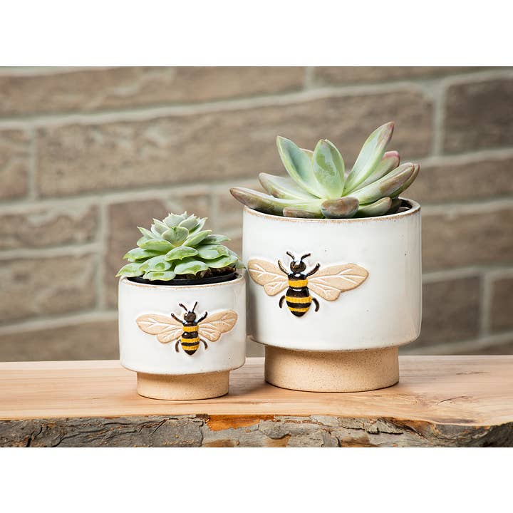 Abbott - Wholesale Plant Pot - Sm Single Emboss Bee Planter-3"H2