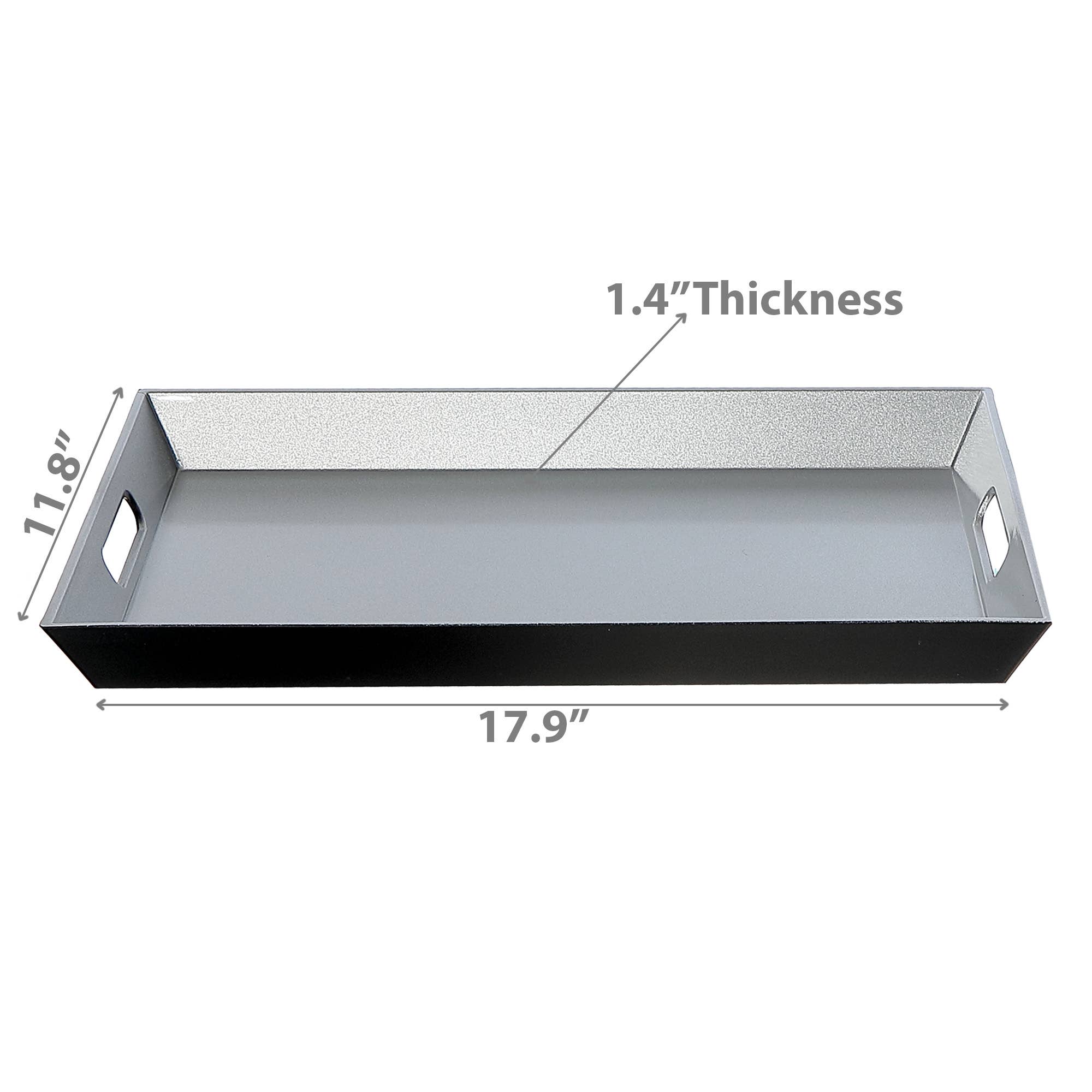 IH Casa Decor - Wholesale Serving Tray - RECT. SERVING TRAY WITH HANDLE (SILVER)2