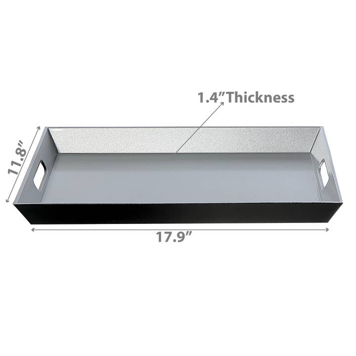 IH Casa Decor - Wholesale Serving Tray - RECT. SERVING TRAY WITH HANDLE (SILVER)2