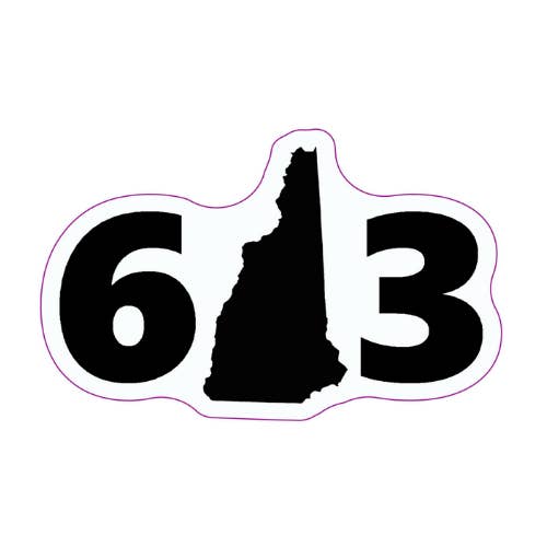 Autocollant New Hampshire 603 pour la vente par Nahamsha Gifts