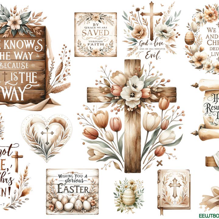 Easter Quotes - Wet Transfer - Decals for Crafts for wholesale by European Excellency