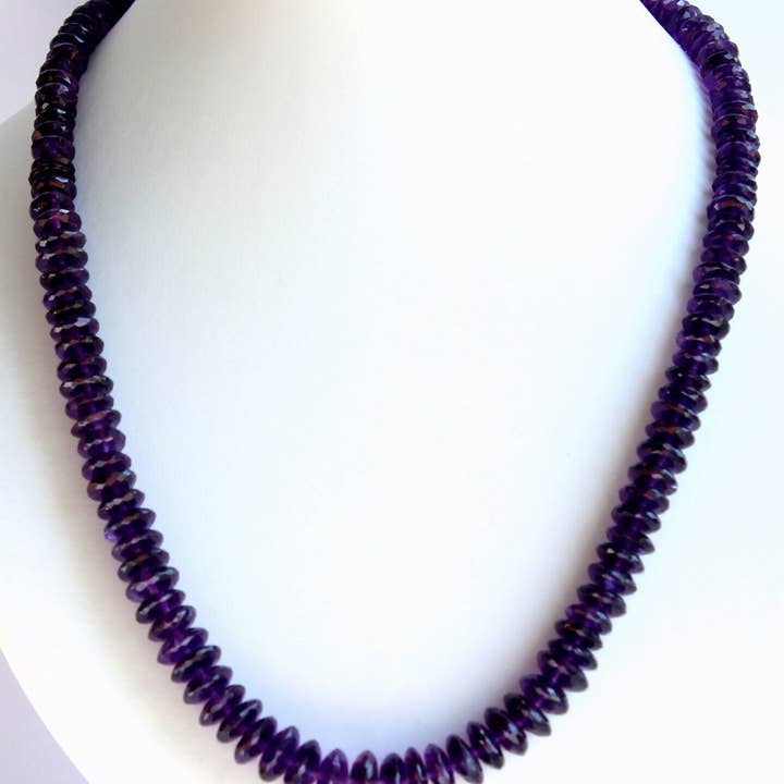 BKGEMS - Vente Collier de perles - Collier Amethyst Kette Edelsteinekette facettited lilas Collier Schmuck1