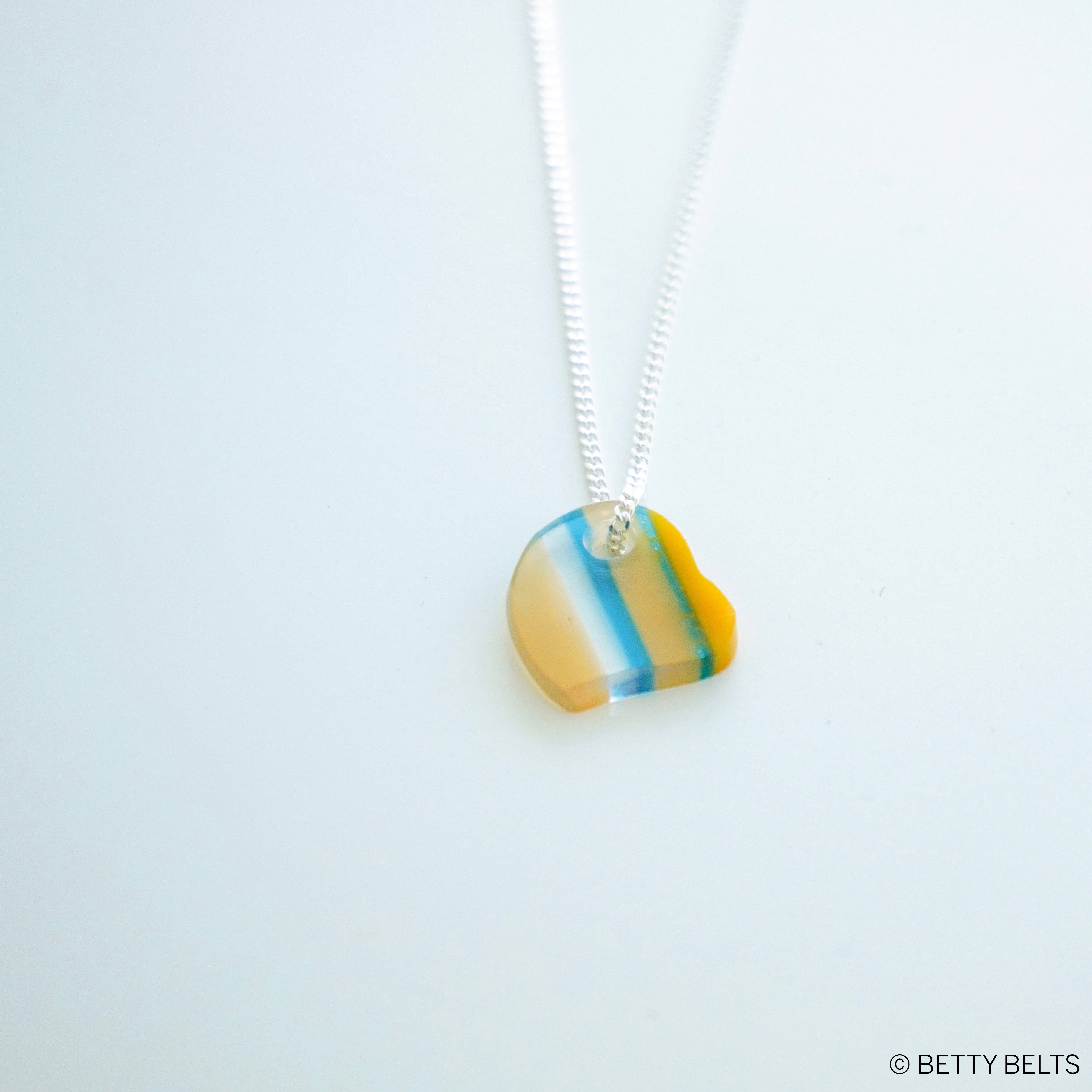 Betty Belts | Ocean Lovers® - Wholesale Pendant/Charm Necklace - Upcycled Surfite Heart Charm Necklace (drilled version)4