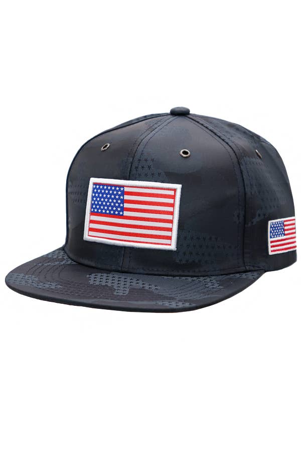 Cap Zone - Vendita all'ingrosso Cappellino con visiera piatta - Uomo - Bandiera Americana Itty Bitty Star Camouflage Nylon Snapback0
