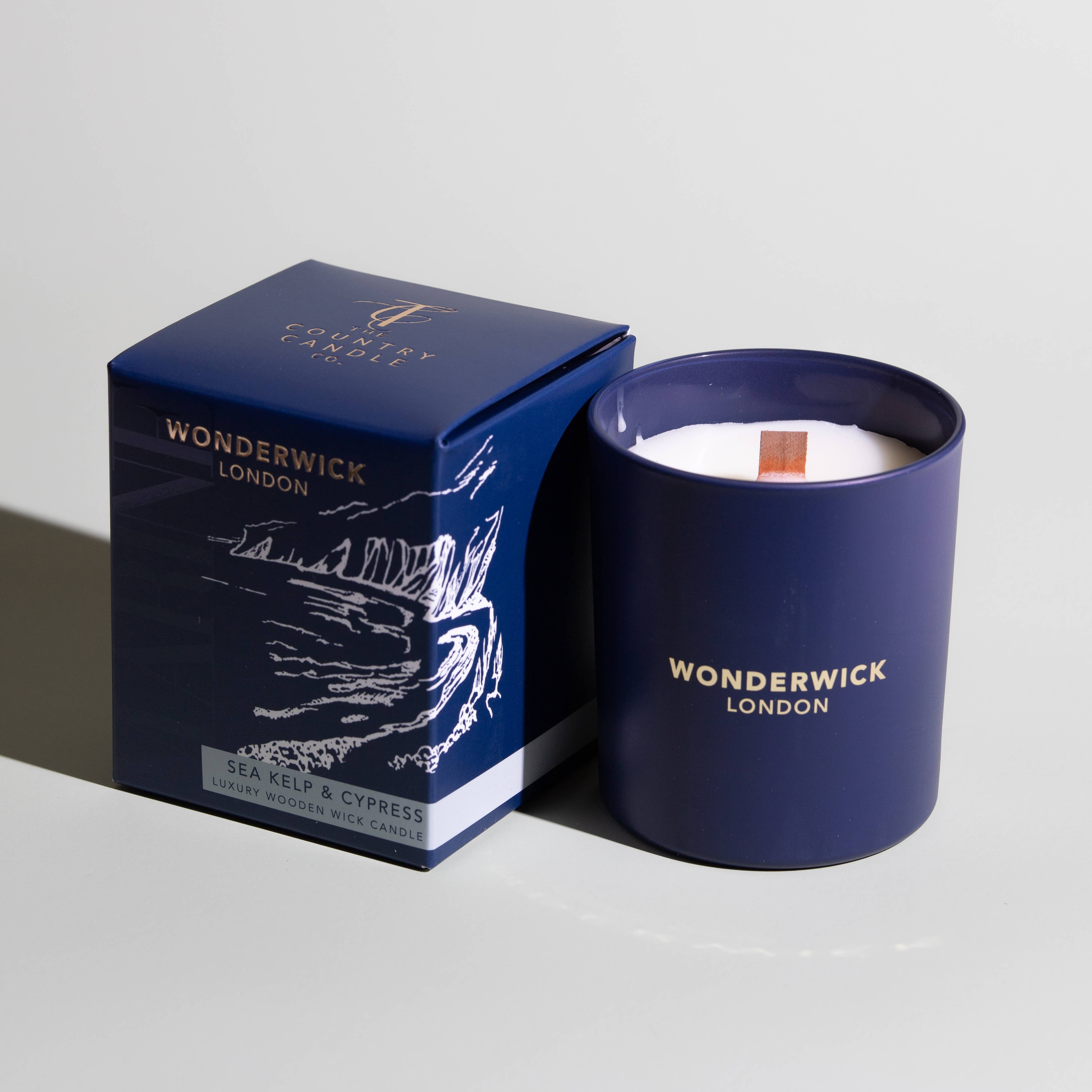The Country Candle Co. - Wholesale Jar/Filled Candle - WONDERWICK London-Marine-Sea Kelp & Cypress Scented Candle1