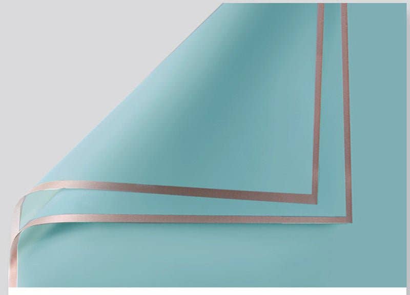 Elegant Design Supply – papel de embrulho por atacado – Papel de Presente Impermeável com Flores e Borda Dourada (20 Folhas por Pacote)30