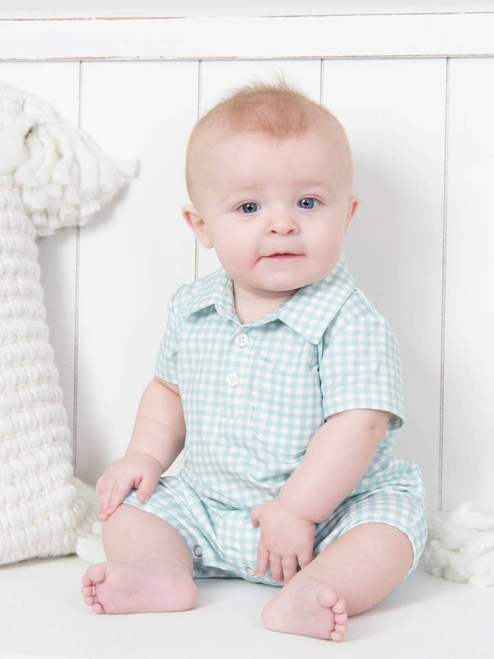 Marie Nicole Clothing - Wholesale Jumpsuit - Baby - Lilly Belle Cottontail Polo Romper - Restocked!-mnc