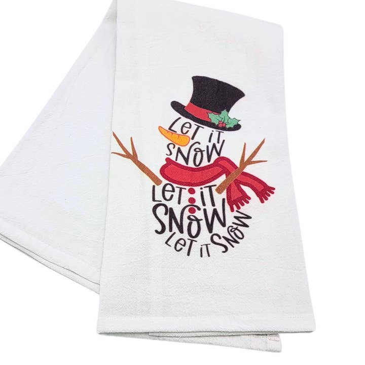 Driftless Studios - Wholesale Tea Towel - Tea Towel - Let It Snow Christmas Tea Towels0
