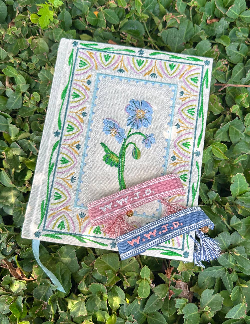 Elevated Faith - Wholesale Woven/Braided Bracelet - Pink WWJD Embroidered Bracelet4