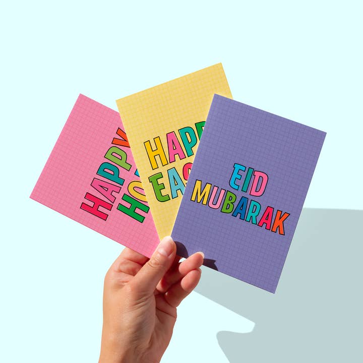 Joanne de Pace Design Studio - Wholesale Eid & Ramadan Card - 'Eid Mubarak' A6 Bright Greeting Card2