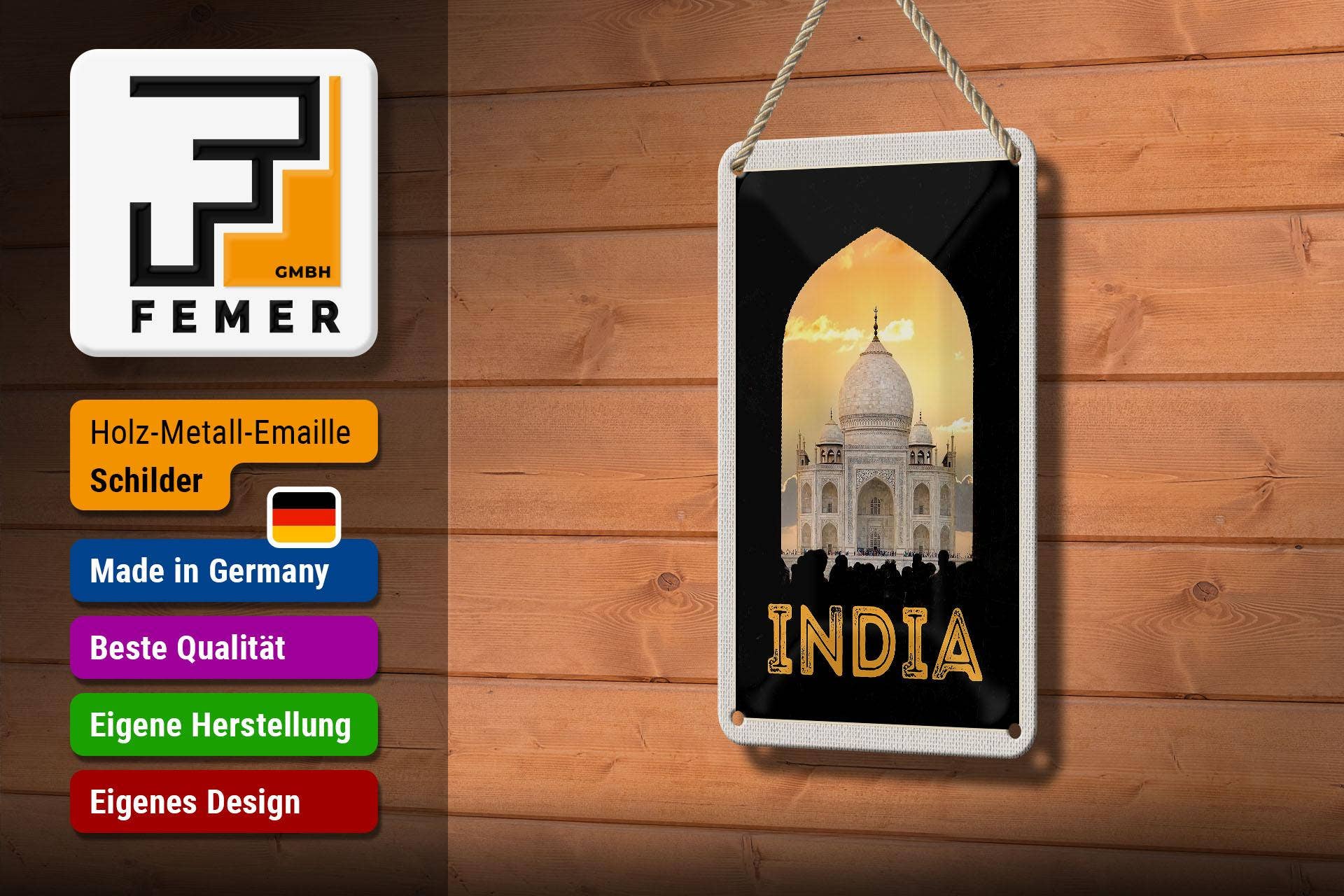 Femer – Sinal por atacado – Sinal de viagem em metal 12x18 cm Índia mesquita branca religião Sinal de islamismo2