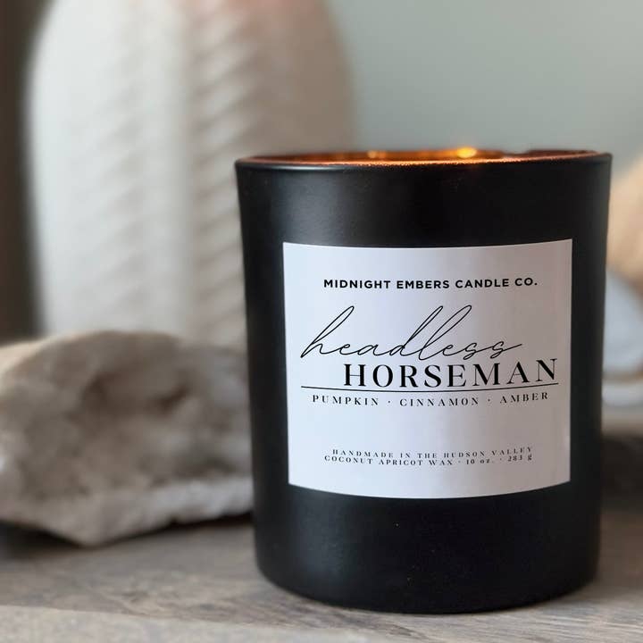 Midnight Embers Candle Co. - Wholesale Jar/Filled Candle - Headless Horseman | 10 oz. Matte Black Candle1
