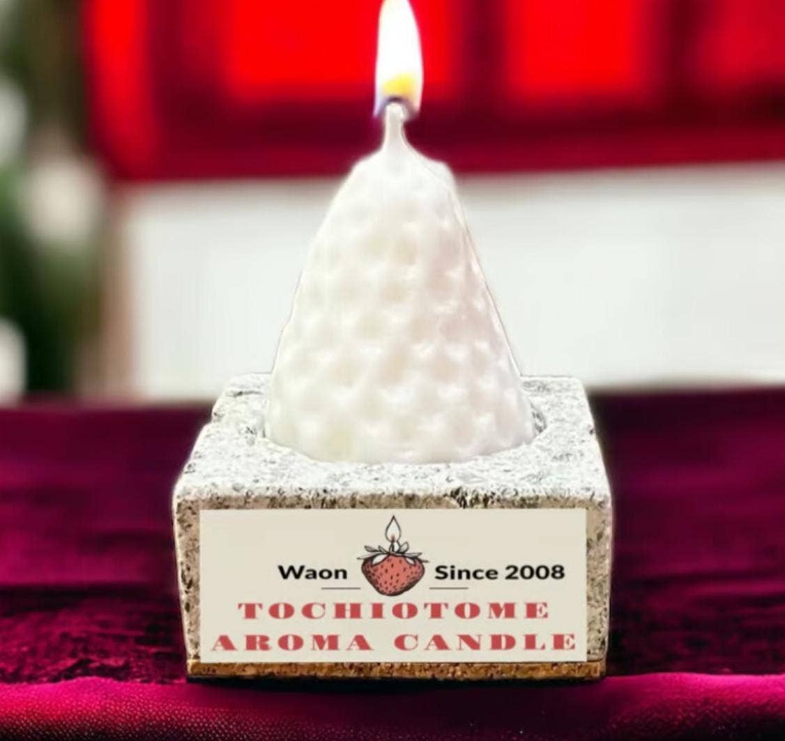 「FUNJI」In Japan - Wholesale Novelty Candle - Strawberry Soy Candle with Oya Stone Tray6