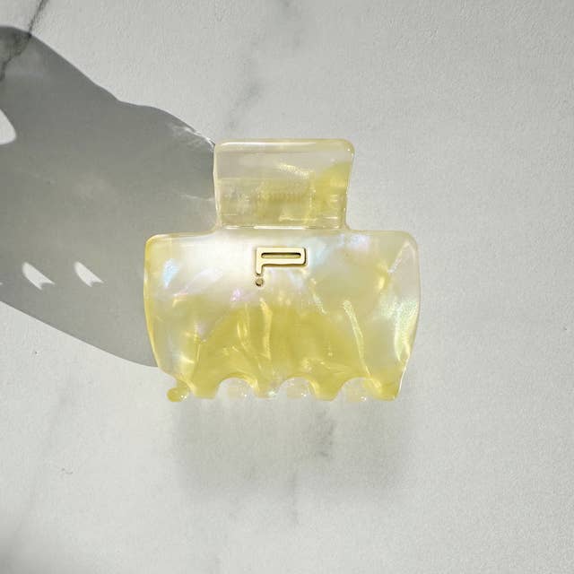 Hairclip NO.01, gelb/weiß für den Großhandel von LOU LOTO.