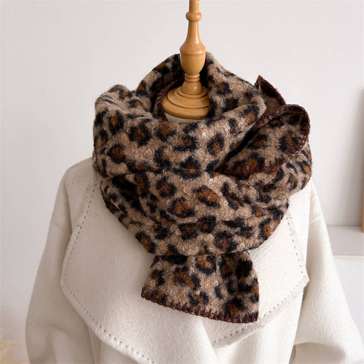 ACCITY - Wholesale Scarf - Women's - Vintage Leopard Tassel Scarf for Fall Winter_CWASC27444