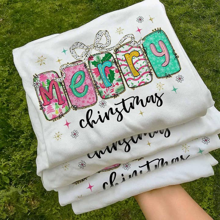 T-shirt Confort Couleurs Joyeux Noël Preppy, Pull de Noël pour la vente par Glaime