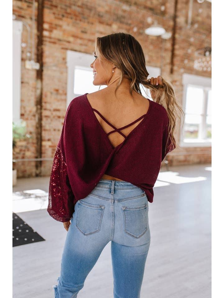 Liam & Company - Wholesale Blouse - Women's - Katalina Backless Sequin Top | S-2XL