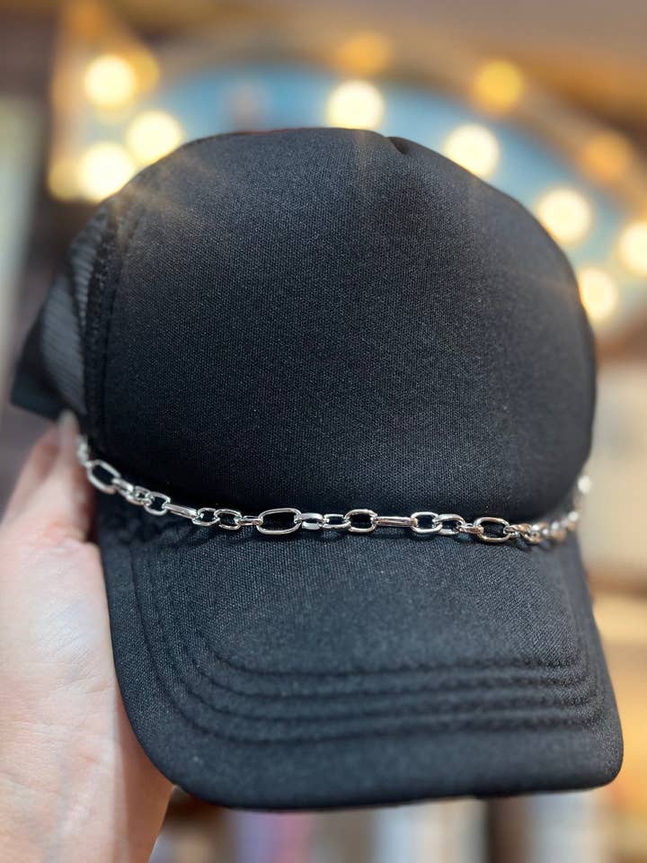 Medium Link Silver Color Trucker Hat Chain Hat Bar for wholesale by Vintage Bliss