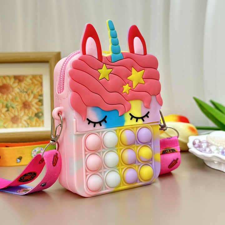 VIGOR - Wholesale Crossbodytas - kinderen - Stress Release Pop Coin Purse Unicorn Pop Purse voor meisjes Be6