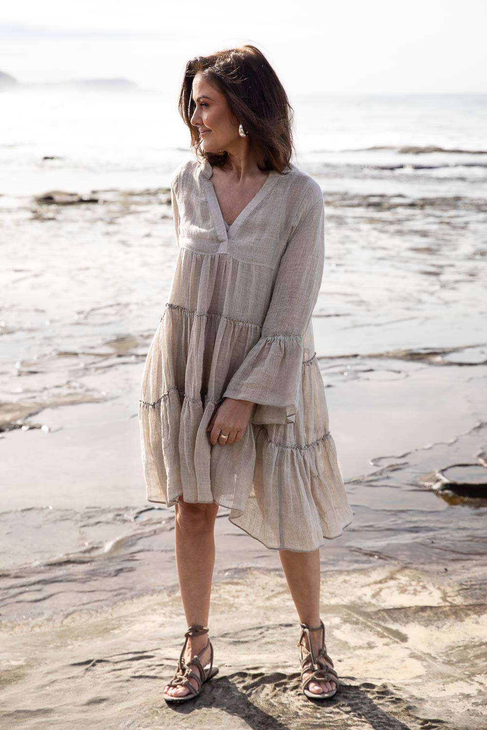 Como Linen Dress - Natural for wholesale on Faire2