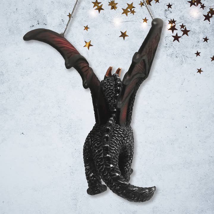 OrnamentallyYou - Wholesale Ornament - Fierce Mystical Black Dragon Ornament, Mythical Creature