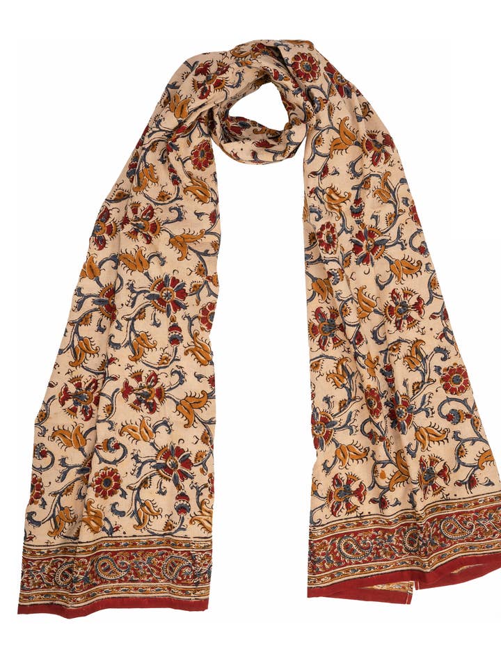 600-043 "Cotton Scarf" - Hand Block Printed for wholesale by White Lotus Fashions