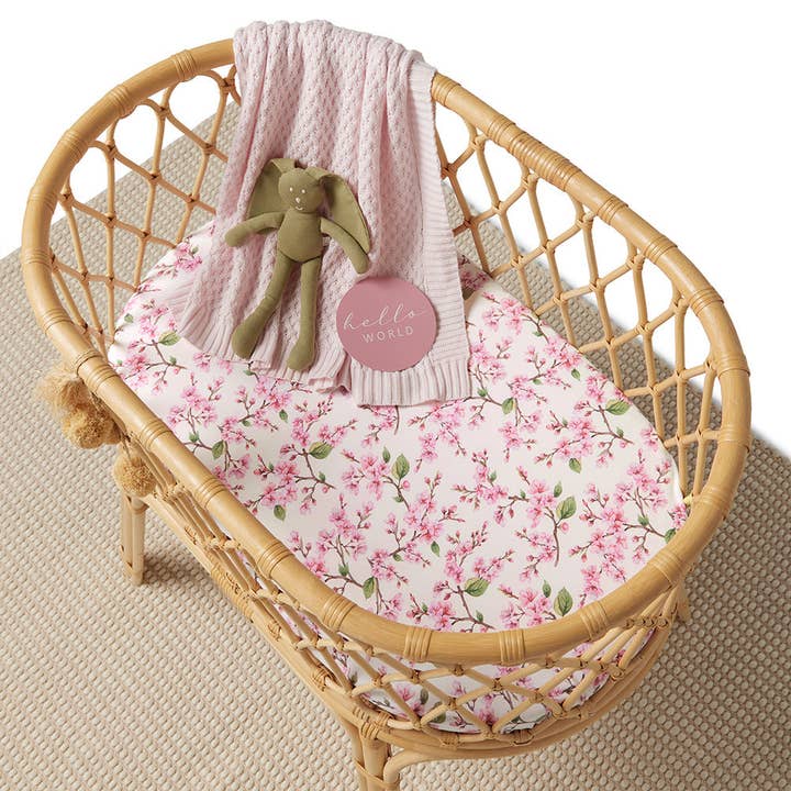 Snuggle Hunny - Venta al por mayor Moisés - Bebés - Sábana orgánica para capazo Cherry Blossom o funda para cambiador4
