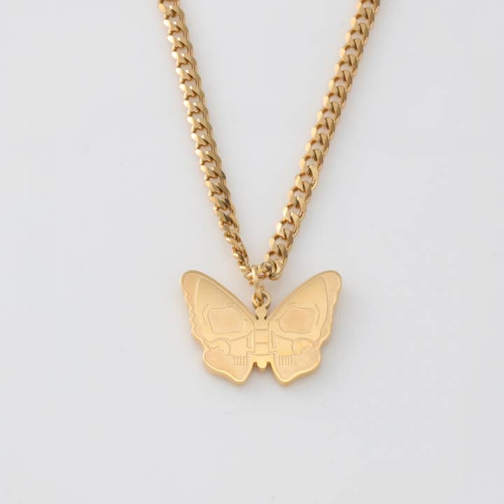 Collana con teschio di farfalla per la vendita all'ingrosso da parte di Herzschmuck.ch