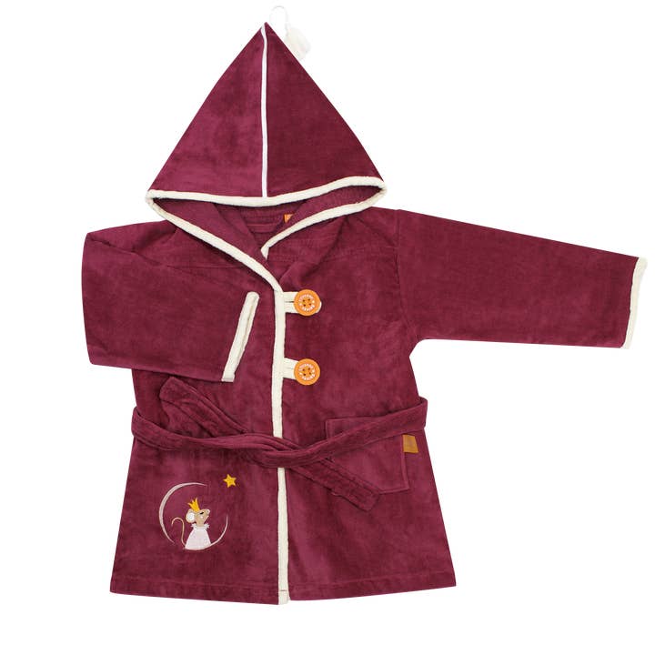 Children's bathrobe 2/4 years - Souris Framboise for wholesale by L'Oiseau Bateau