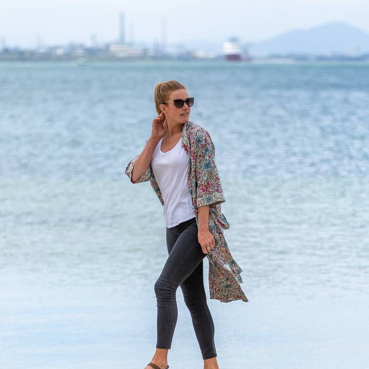 Kimono Cotton Kimono Bathrobe Frida Valentines Day GiftBird for wholesale by Linen Connections