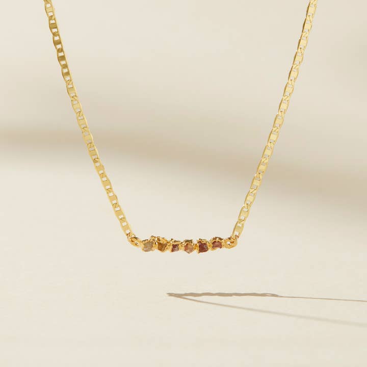 Colar Ombre Birthstone Laranja, Colar de Pedras Gemas Citrinas por atacado de Dani Barbe