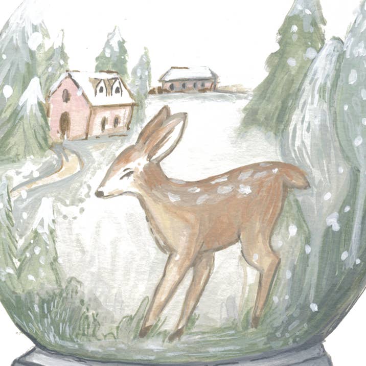 Jessica Frasz Studio - Wholesale Season's Greetings Card - Snow Globe Happy Holidays Greeting Card2