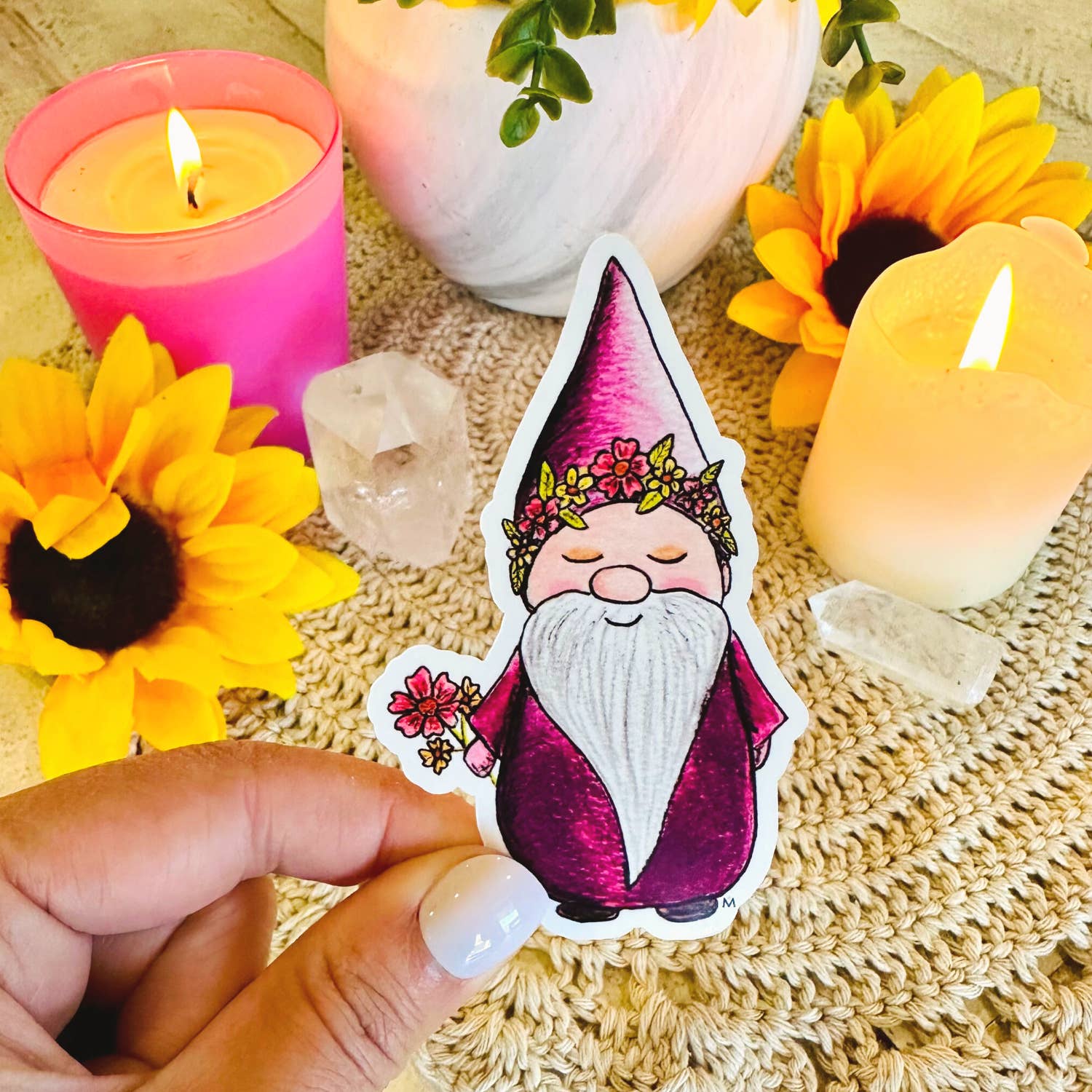 NOMAD Moon Magic – Engroshandel Klistermærke – Have Gnome Sticker, Cottagecore Æstetik, Håndlavet