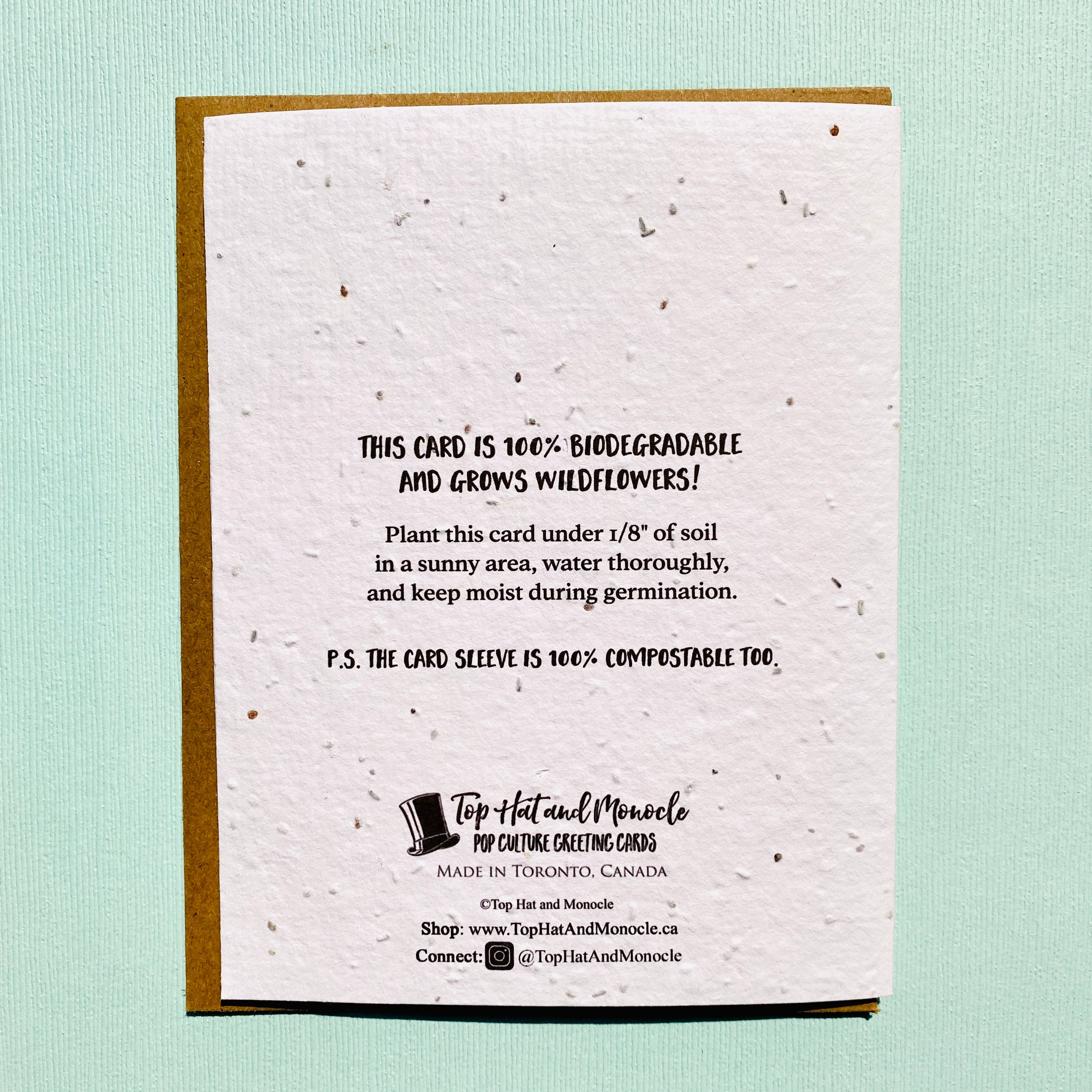 Top Hat and Monocle - Wholesale Love Card - Aloe Ways Love You Plantable Anniversary Card / Valentine2