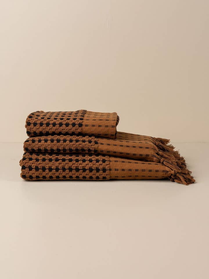 Chickpea Towel Collection | Chocolate/Black for wholesale by Saardé