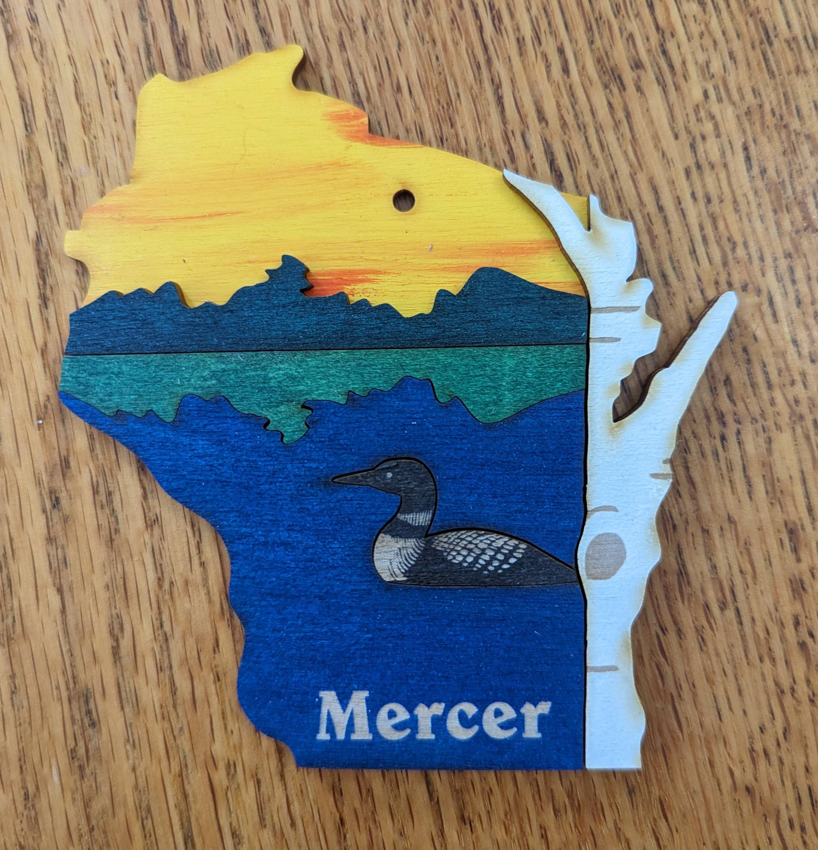 Knit and Nailed - Wholesale Ornament - Wisconin Wood Ornament Art 5" varieties22