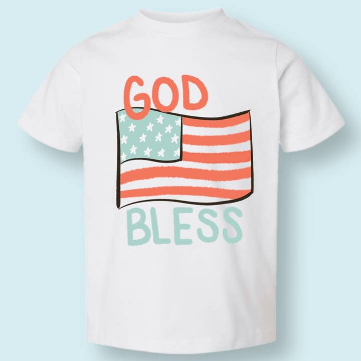 God Bless Fourth of July Tee for wholesale by Urban Pines