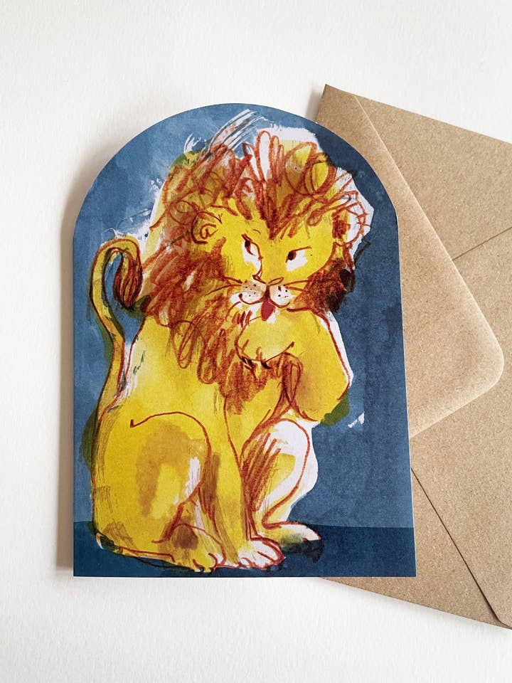 Lion Mantelpiece Card for wholesale by Esther Kent Design