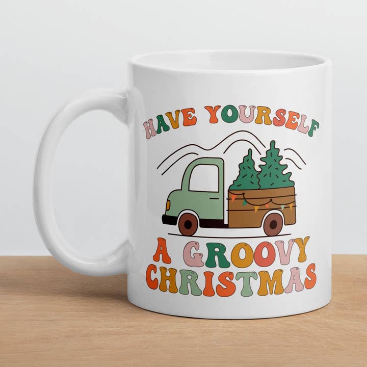 Far Out Christmas Mug for wholesale by Jetpack Mugs