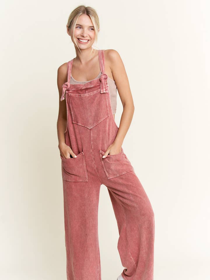 J.Her - Wholesale Jumpsuit - Women's - Mineral Wash Cotton Twill Jumpsuits HJ5621
