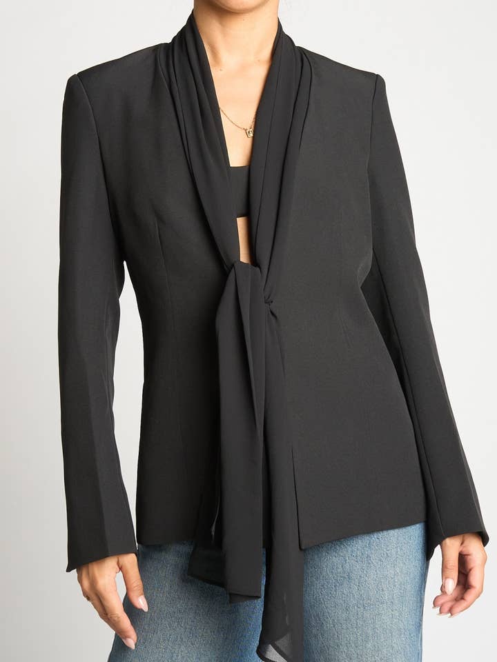 SCARF TIE FRONT BLAZER for wholesale by Sans Souci