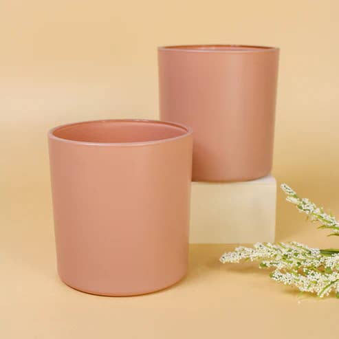 General Wax - Candle Making Supplies - Vente Bougeoirs - Pot à bougie Monticiano Matte Blush 9,5 oz en verre pour fabrication de bougies3