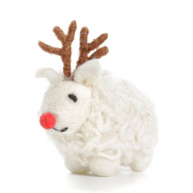 Christmas - Sheep with Antlers - Mini, 12 for wholesale by Amica Accessories Ltd