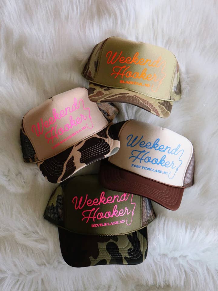 Weekend Hooker Trucker Hat for wholesale by Wilder Made
