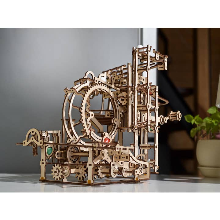 Ukidz LLC - Wholesale DIY Craft Kit - UGears Marble Run Stepped Hoist - 2 -Wooden 3D Puzzles - DIY5