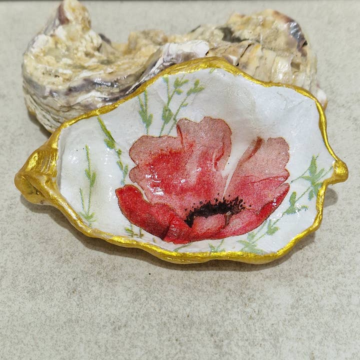 Bee my Oyster – wholesale Smyckesfat – Vallmo vallmo blomma ostron skal prydnadssak maträtt