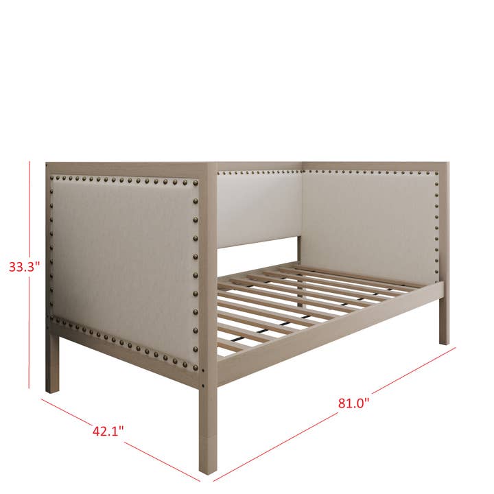 Home Design - Wholesale Day Bed - Home Design Cairo Twin Upholstered Daybed ,Warm Gray11