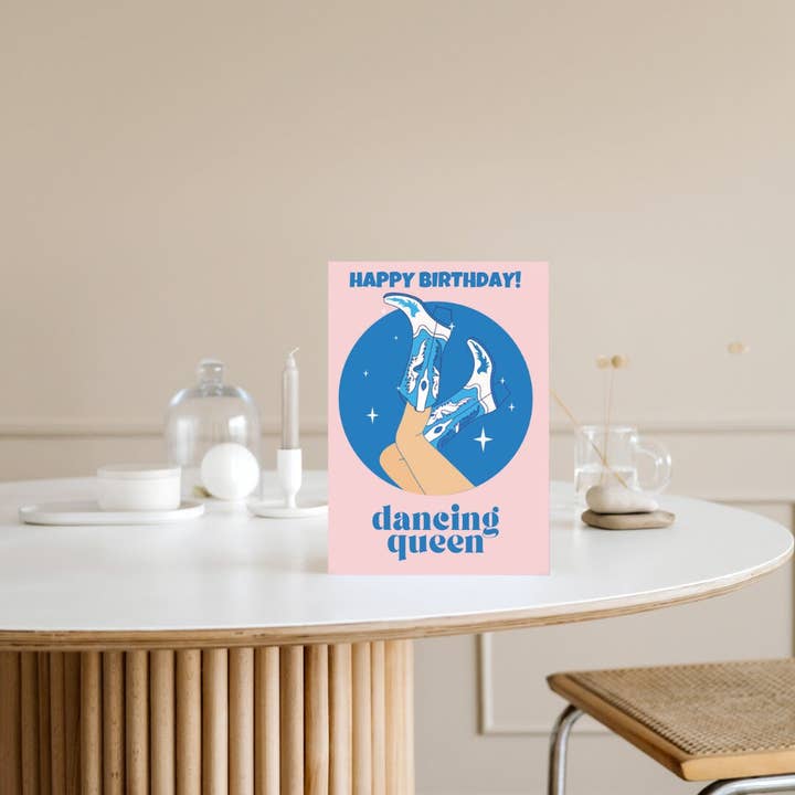 Littlepapertrailco – wholesale Födelsedagskort – Dancing Queen födelsedagskort - Mamma Mia Inspired 17th