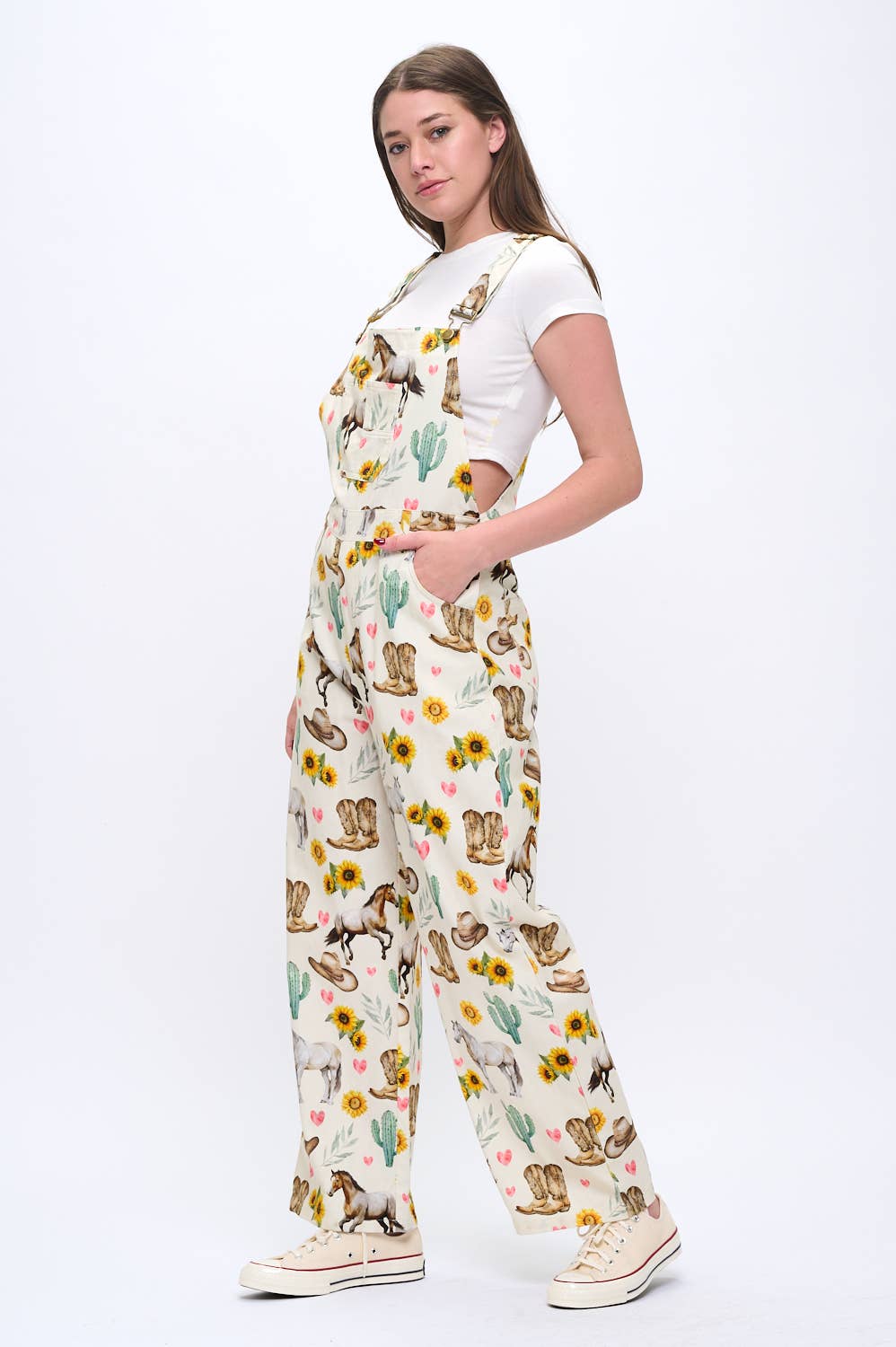 SM WARDROBE - Wholesale Overalls - Women's - WILD WEST COWBOY FLORAL PRINT OVERALLS5